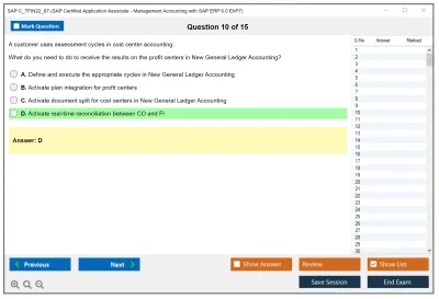 SAP C_TFIN22_67 SAP Certified Associate - Management Accounting with SAP ERP 6.0 EhP7 Practice test exam simulator test engine exam Prep practice test questions answers Image 10