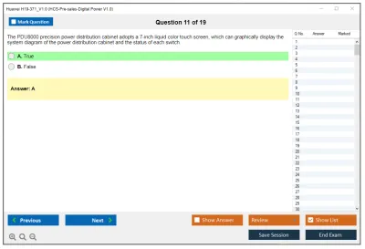 Huawei H19-371_V1.0 HCS-Pre-sales-Digital Power V1.0 Practice test exam simulator test engine exam Prep practice test questions answers Image 11