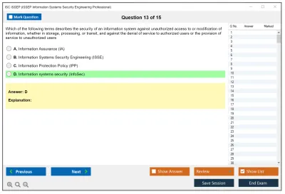 ISC2 ISSEP ISSEP Information Systems Security Engineering Professional Practice test exam simulator test engine exam Prep practice test questions answers Image 13