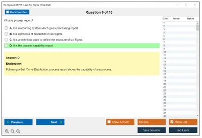 Six Sigma LSSWB Lean Six Sigma White Belt Practice test exam simulator test engine exam Prep practice test questions answers Image 6