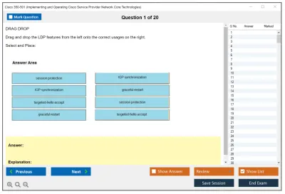Cisco 350-501 Implementing and Operating Cisco Service Provider Network Core Technologies (350-501 SPCOR) Practice test exam simulator test engine exam Prep practice test questions answers Image 1