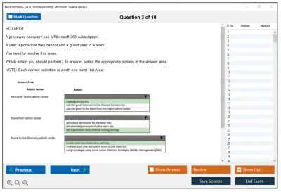Microsoft MS-740 Troubleshooting Microsoft Teams Practice test exam simulator test engine exam Prep practice test questions answers Image 3