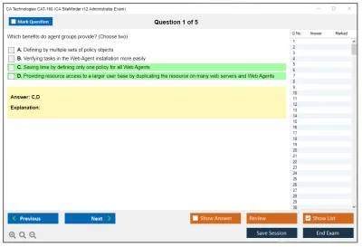 CA Technologies CAT-160 CA SiteMinder r12 Administrator Exam Practice test exam simulator test engine exam Prep practice test questions answers Image 1