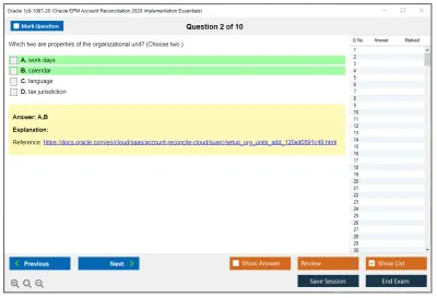 Oracle 1z0-1087-20 Oracle EPM Account Reconciliation 2020 Implementation Essentials Practice test exam simulator test engine exam Prep practice test questions answers Image 2