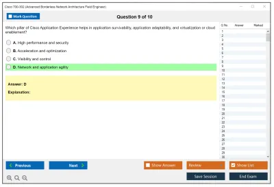 Cisco 700-302 Advanced Borderless Network Architecture Field Engineer Practice test exam simulator test engine exam Prep practice test questions answers Image 9