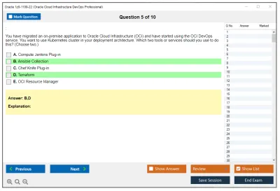 Oracle 1z0-1109-22 Oracle Cloud Infrastructure DevOps Professional Practice test exam simulator test engine exam Prep practice test questions answers Image 5