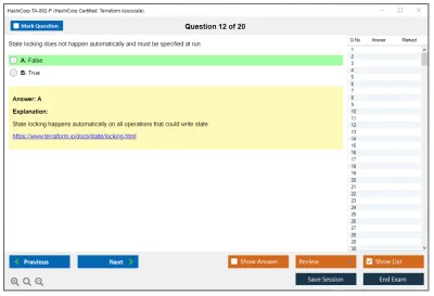 HashiCorp TA-002-P HashiCorp Certified: Terraform Associate Practice test exam simulator test engine exam Prep practice test questions answers Image 12