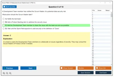 Scrum PSM-II Professional Scrum Master level II (PSM II) Practice test exam simulator test engine exam Prep practice test questions answers Image 9