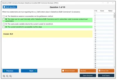 Salesforce B2B-Commerce-Developer Salesforce Accredited B2B Commerce Developer Practice test exam simulator test engine exam Prep practice test questions answers Image 1