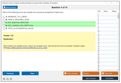 Confluent CCDAK Confluent Certified Developer for Apache Kafka Certification Examination Practice test exam simulator test engine exam Prep practice test questions answers Image 3