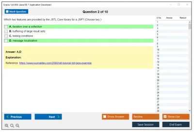 Oracle 1z0-900 Java EE 7 Application Developer Practice test exam simulator test engine exam Prep practice test questions answers Image 2