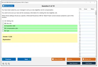 Microsoft MB6-898 Microsoft Dynamics 365 for Talent Practice test exam simulator test engine exam Prep practice test questions answers Image 5