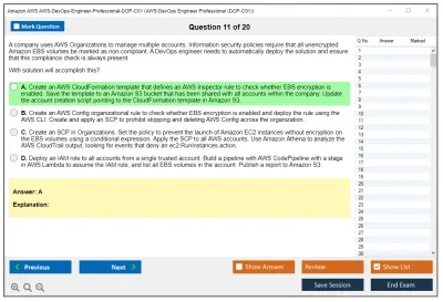 Amazon AWS AWS-DevOps-Engineer-Professional-DOP-C01 AWS DevOps Engineer Professional (DOP-C01) Practice test exam simulator test engine exam Prep practice test questions answers Image 11