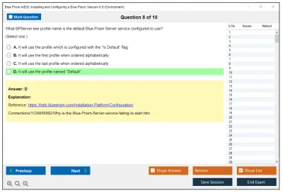 Blue Prism AIE02 Installing and Configuring a Blue Prism (Version 6.0) Environment (EN) Practice test exam simulator test engine exam Prep practice test questions answers Image 8