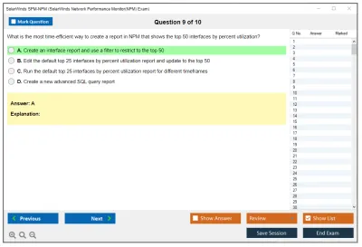 SolarWinds SPM-NPM SolarWinds Network Performance Monitor(NPM) Exam Practice test exam simulator test engine exam Prep practice test questions answers Image 9