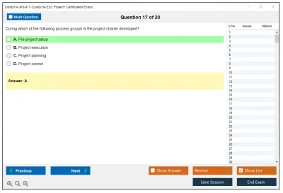 CompTIA JK0-017 CompTIA E2C Project+ Certification Exam Practice test exam simulator test engine exam Prep practice test questions answers Image 17