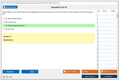 SAP C_DS_42 SAP Certified Application Associate Data Integration with SAP Data Services 4.2 Practice test exam simulator test engine exam Prep practice test questions answers Image 8