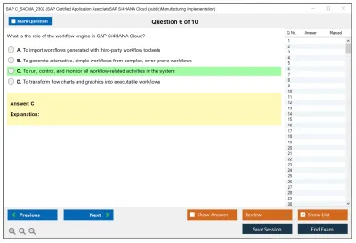 SAP C_S4CMA_2302 SAP Certified Application AssociateSAP S/4HANA Cloud (public)Manufacturing Implementation Practice test exam simulator test engine exam Prep practice test questions answers Image 6