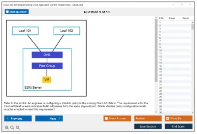 Cisco 300-630 Implementing Cisco Application Centric Infrastructure - Advanced (DCACIA) Practice test exam simulator test engine exam Prep practice test questions answers Image 9
