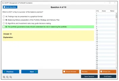 Exin MOPF Management of Portfolio® Foundation Practice test exam simulator test engine exam Prep practice test questions answers Image 4