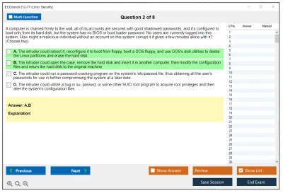 ECCouncil 212-77 Linux Security Practice test exam simulator test engine exam Prep practice test questions answers Image 2