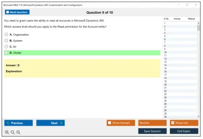 Microsoft MB2-716 Microsoft Dynamics 365 Customization and Configuration Practice test exam simulator test engine exam Prep practice test questions answers Image 9