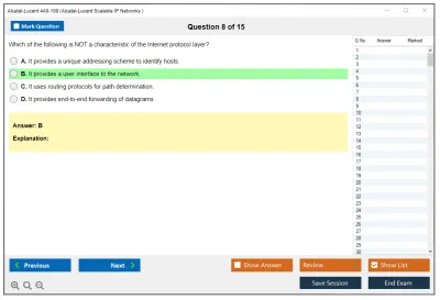 Alcatel-Lucent 4A0-100 Nokia Scalable IP Networks Practice test exam simulator test engine exam Prep practice test questions answers Image 8