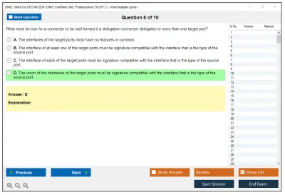 OMG OMG-OCUP2-INT200 OMG Certified UML Professional (OCUP 2) - Intermediate Level Practice test exam simulator test engine exam Prep practice test questions answers Image 6