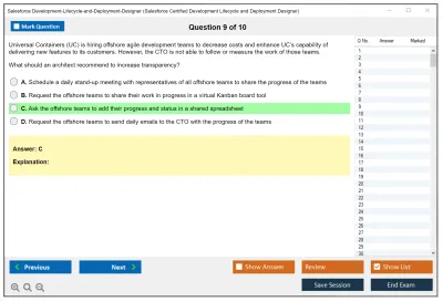 Salesforce Development-Lifecycle-and-Deployment-Designer Salesforce Certified Development Lifecycle and Deployment Designer Practice test exam simulator test engine exam Prep practice test questions answers Image 9
