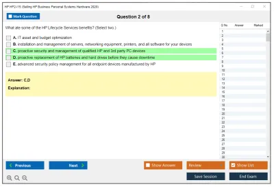 HP HP2-I15 Selling HP Business Personal Systems Hardware 2020 Practice test exam simulator test engine exam Prep practice test questions answers Image 2