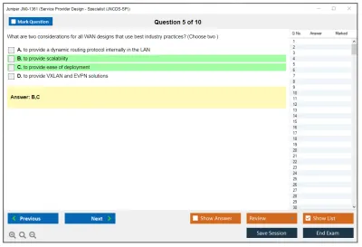 Juniper JN0-1361 Service Provider Design - Specialist (JNCDS-SP) Practice test exam simulator test engine exam Prep practice test questions answers Image 5