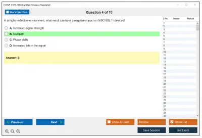 CWNP CWS-100 Certified Wireless Specialist Practice test exam simulator test engine exam Prep practice test questions answers Image 4