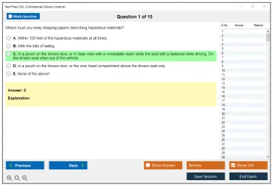 Test Prep CDL Commercial Drivers Licence Practice test exam simulator test engine exam Prep practice test questions answers Image 1