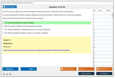 Microsoft MD-101 Managing Modern Desktops Practice test exam simulator test engine exam Prep practice test questions answers Image 14
