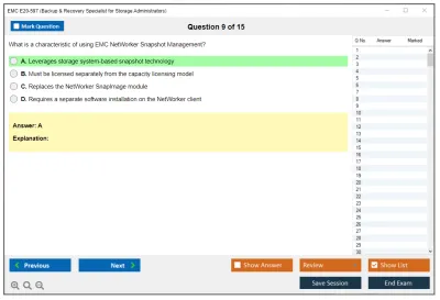 EMC E20-597 Backup & Recovery Specialist for Storage Administrators Practice test exam simulator test engine exam Prep practice test questions answers Image 9