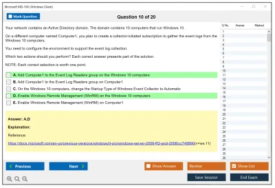 Microsoft MD-100 Windows Client Practice test exam simulator test engine exam Prep practice test questions answers Image 10