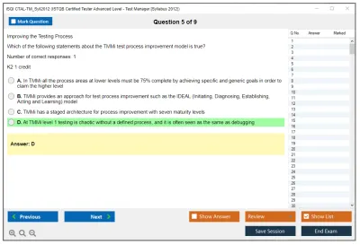 iSQI CTAL-TM_Syll2012 ISTQB® Certified Tester Advanced Level - Test Manager [Syllabus 2012] Practice test exam simulator test engine exam Prep practice test questions answers Image 5