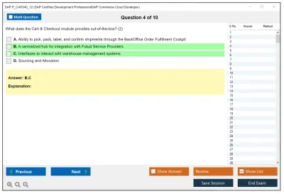 SAP P_C4H340_12 SAP Certified Development ProfessionalSAP Commerce Cloud Developer Practice test exam simulator test engine exam Prep practice test questions answers Image 4