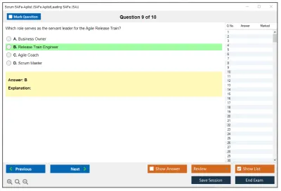 Scrum SAFe-Agilist SAFe Agilist - Leading SAFe (SA 6.0) Practice test exam simulator test engine exam Prep practice test questions answers Image 9