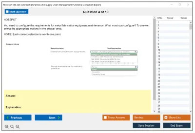 Microsoft MB-335 Microsoft Dynamics 365 Supply Chain Management Functional Consultant Expert Practice test exam simulator test engine exam Prep practice test questions answers Image 4