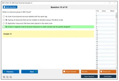 IBM C1000-125 IBM Cloud Technical Advocate v3 Practice test exam simulator test engine exam Prep practice test questions answers Image 10