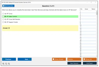 HP HP2-H65 Selling HP Personal Systems Services 2018 Practice test exam simulator test engine exam Prep practice test questions answers Image 5