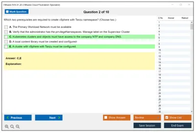VMware 5V0-31.20 VMware Cloud Foundation Specialist Practice test exam simulator test engine exam Prep practice test questions answers Image 2