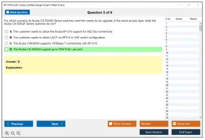 HP HPE6-A80 Aruba Certified Design Expert Written Exam Practice test exam simulator test engine exam Prep practice test questions answers Image 5