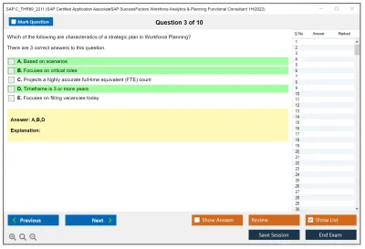 SAP C_THR89_2211 SAP Certified Application AssociateSAP SuccessFactors Workforce Analytics & Planning Functional Consultant 1H/2022 Practice test exam simulator test engine exam Prep practice test questions answers Image 3