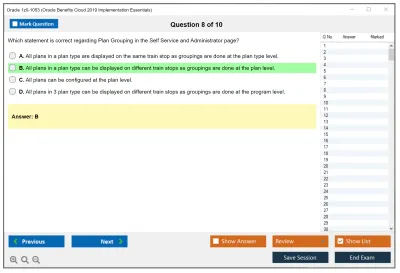 Oracle 1z0-1053 Oracle Benefits Cloud 2019 Implementation Essentials Practice test exam simulator test engine exam Prep practice test questions answers Image 8