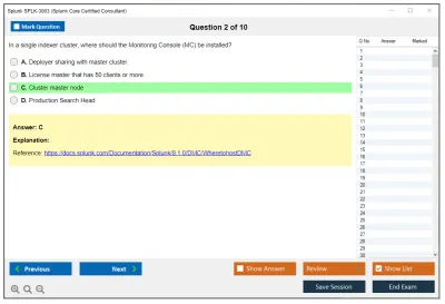 Splunk SPLK-3003 Splunk Core Certified Consultant Practice test exam simulator test engine exam Prep practice test questions answers Image 2