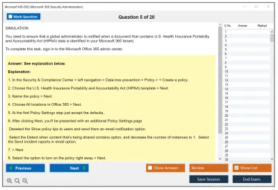 Microsoft MS-500 Microsoft 365 Security Administration Practice test exam simulator test engine exam Prep practice test questions answers Image 5