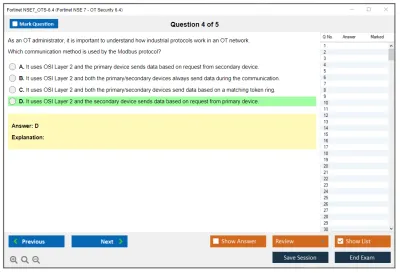 Fortinet NSE7_OTS-6.4 Fortinet NSE 7 - OT Security 6.4 Practice test exam simulator test engine exam Prep practice test questions answers Image 4