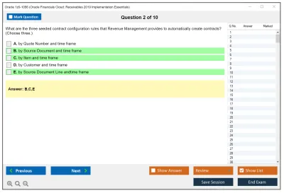 Oracle 1z0-1056 Oracle Financials Cloud: Receivables 2019 Implementation Essentials Practice test exam simulator test engine exam Prep practice test questions answers Image 2